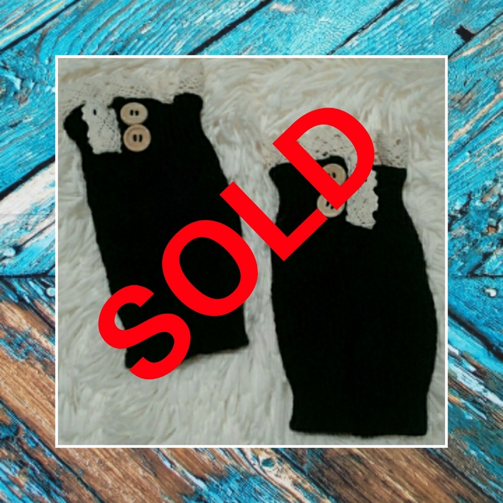 SOLD - Lace Button Boot Cuffs Boot Toppers - Picture 1 of 5